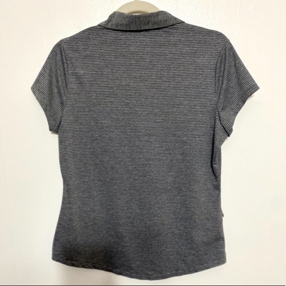 Eddie Bauer Gray Striped Athletic Polo - Picture 2 of 6